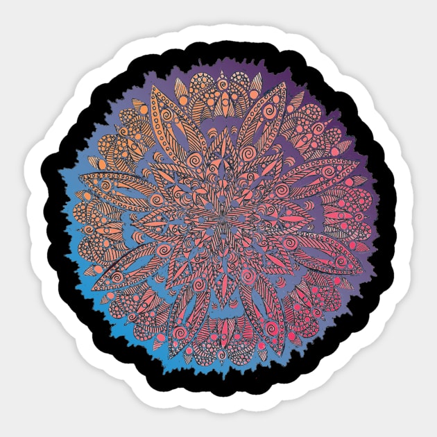 Colorful Circle Mandala Sticker by ZeichenbloQ